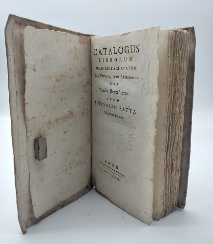 Catalogus librorum omnium facultatum tam veterum quam recentiorum qui venales reperiuntur apud Antonium Zatta Bibliopolam venetum